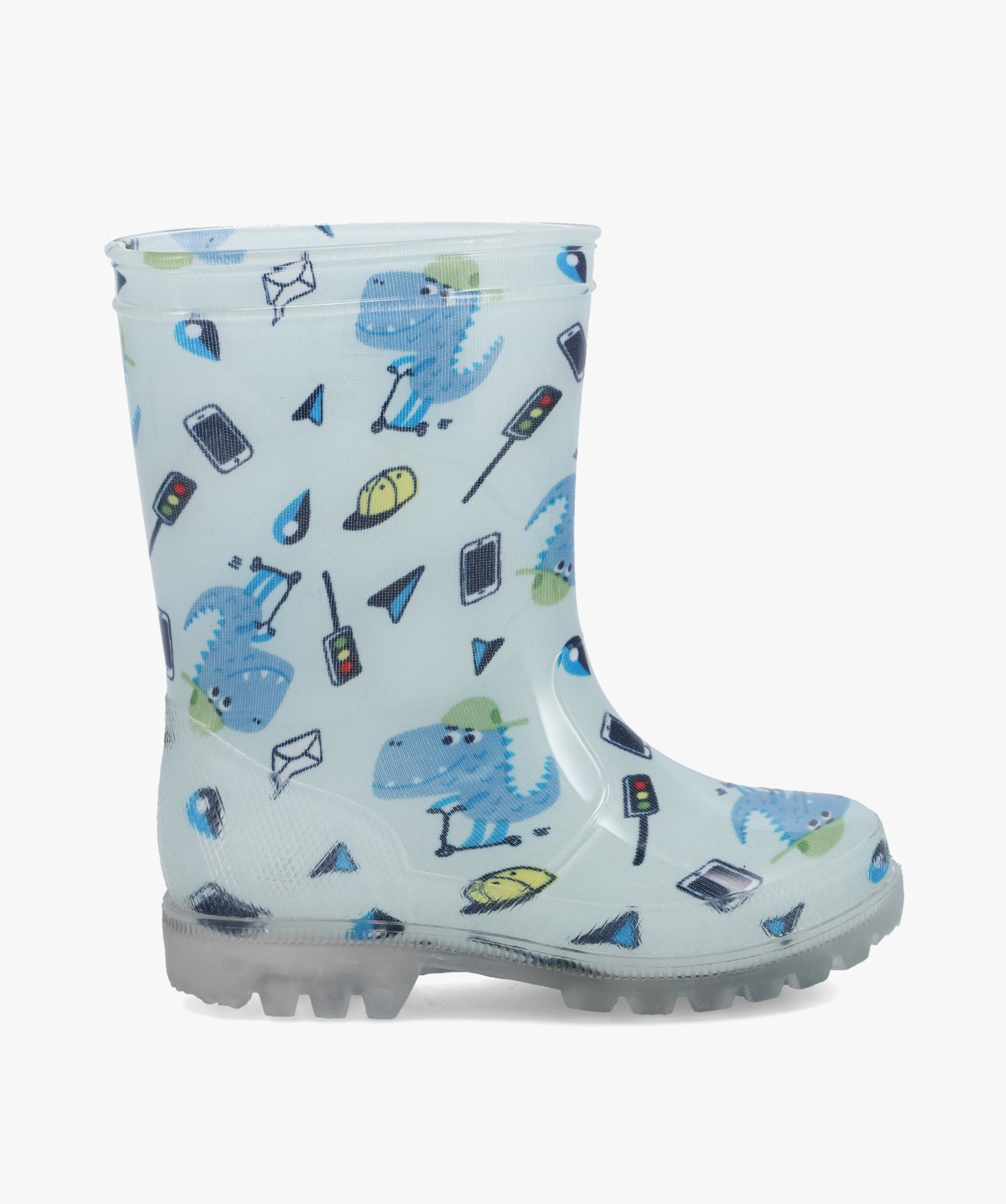 Bottes de pluie Garçon imprimées streetwear dinosaures gris | GEMO