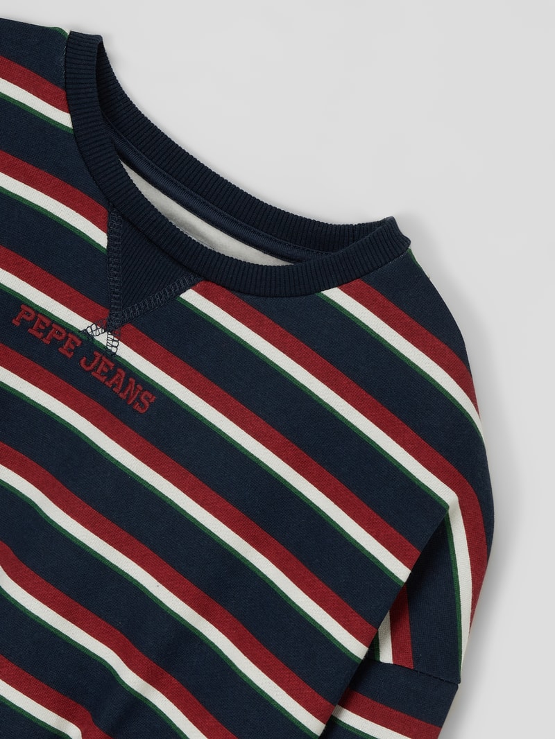 Sweatshirt aus Baumwollmischung Modell 'Elvar' in marineblau