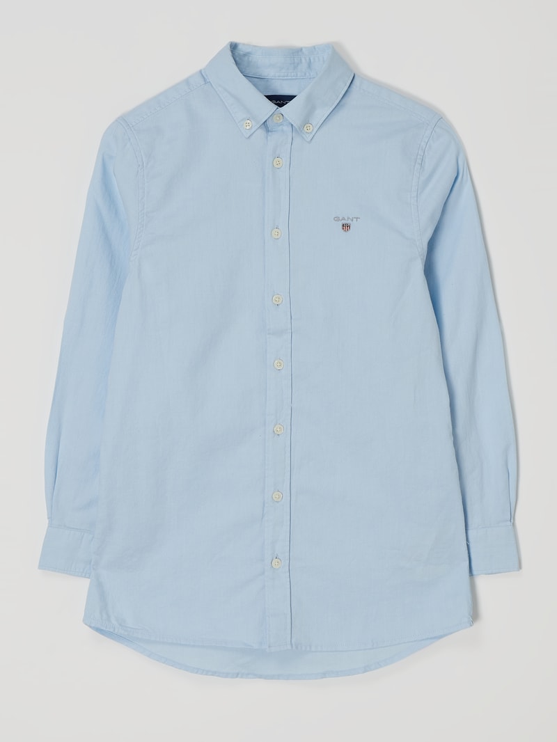 Hemd mit Button-Down-Kragen in bleu
