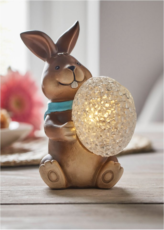 LED-Deko-Figur Hase mit Osterei