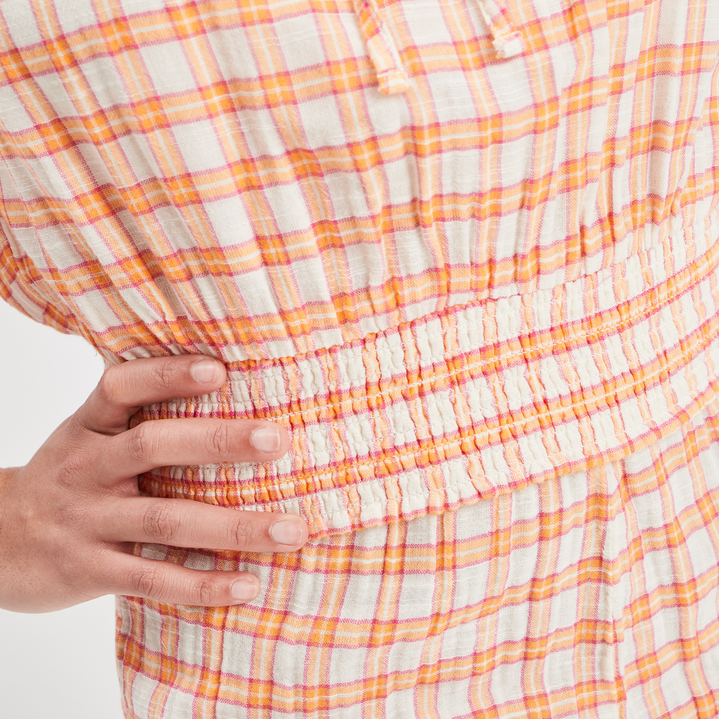 Blouse cropped manches courtes orange femme | La Halle