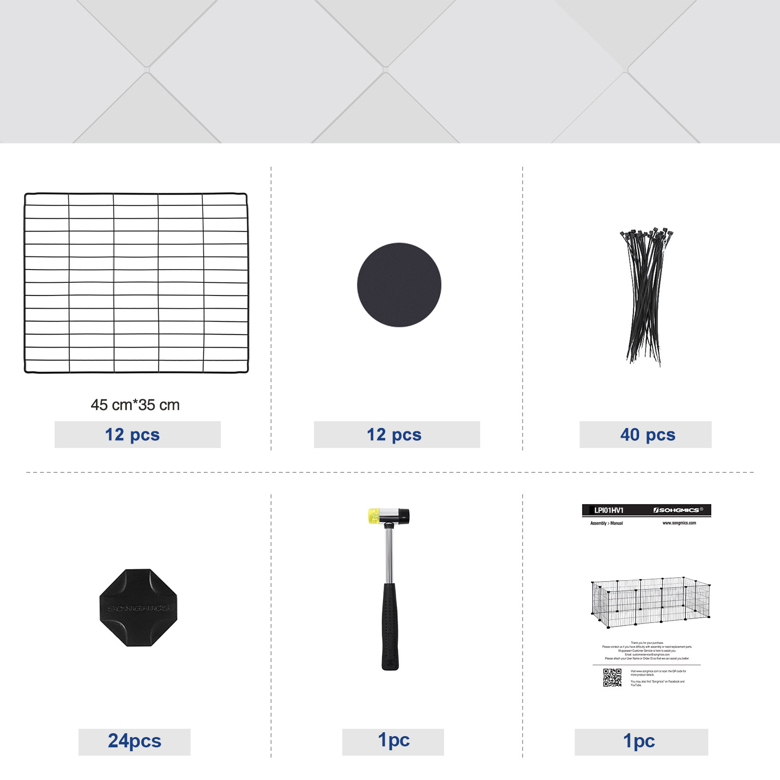 SONGMICS Freigehege SONGMICS Freilauf, DIY, Metallgitter