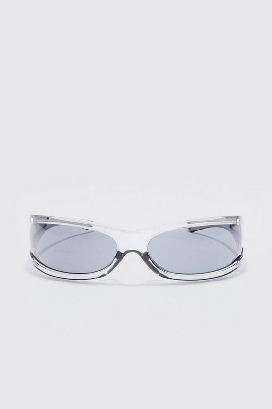 Graue Visier-Sonnenbrille