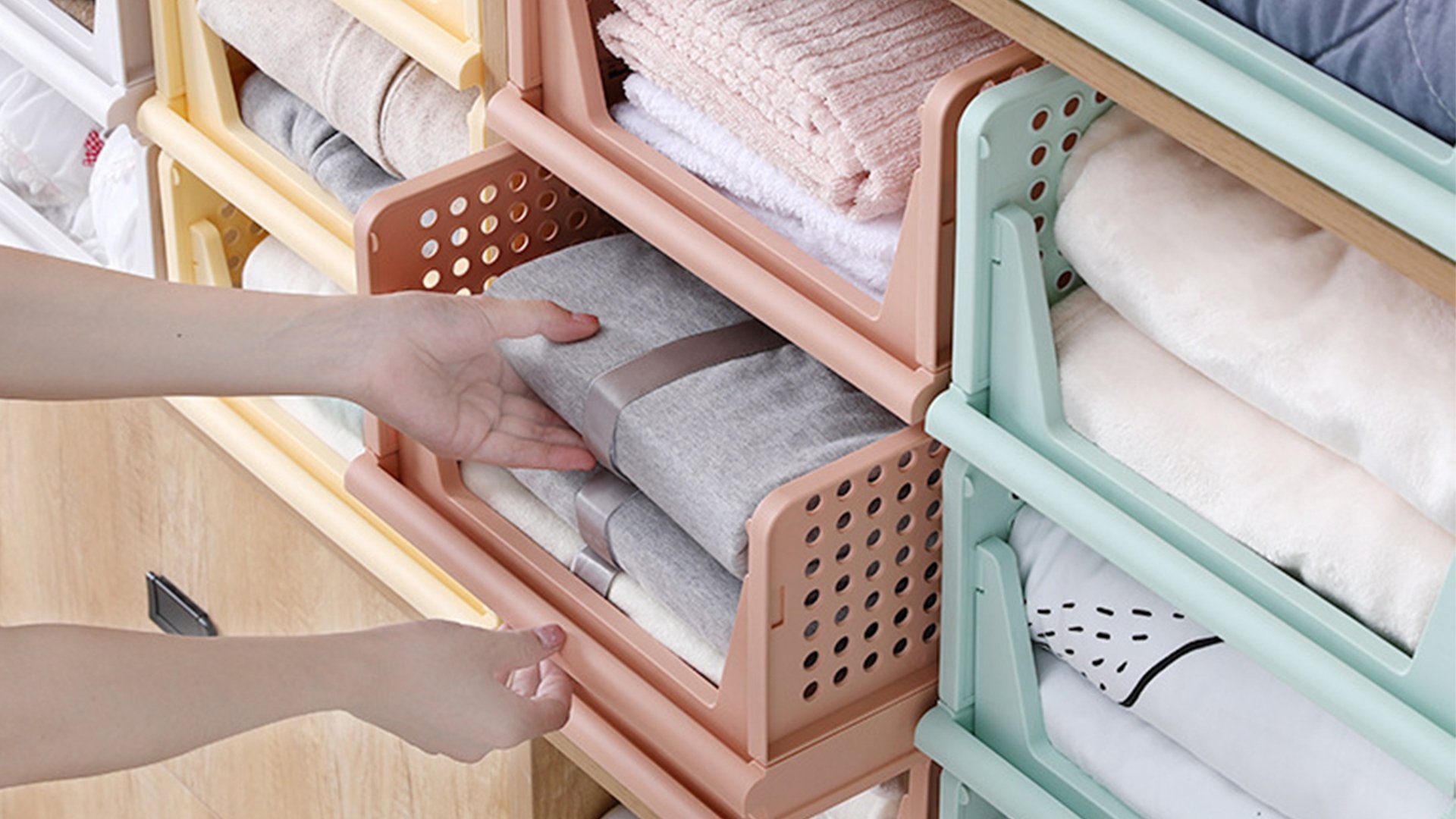 GREELUE Aufbewahrungsbox Schrank Organizer Kleiderschrank 3 Stück, Faltbare Aufbewahrungsbox, Ordnungssystem für Schubladen, Schließfächer, Kleiderschränke