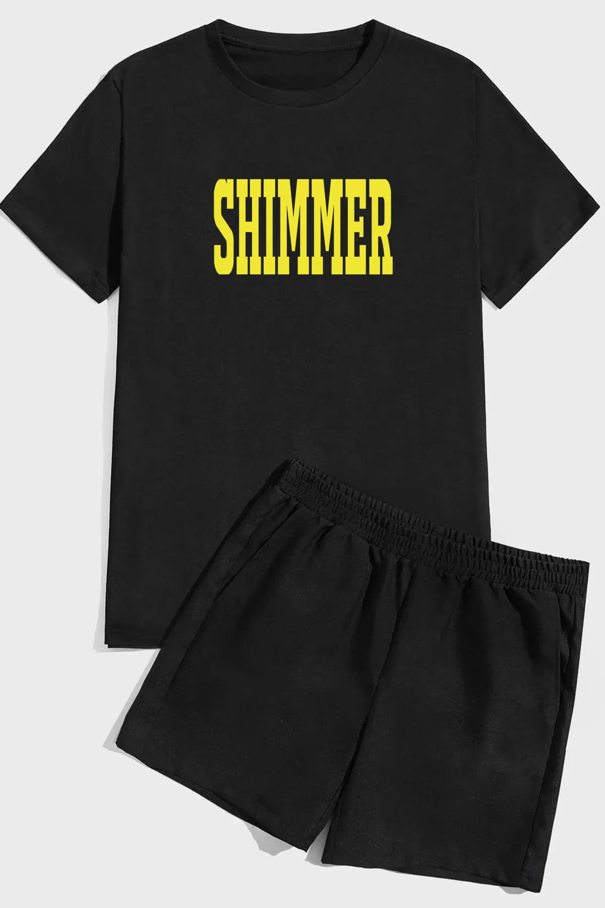 uyguntarz  Shorts-Set mit schimmerndem Print
