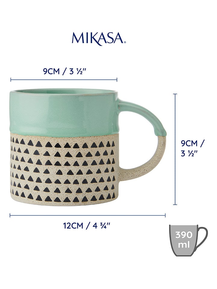 Mikasa 2er-Set: Tassen in Mint/ Beige - 390 ml günstig kaufen onesize