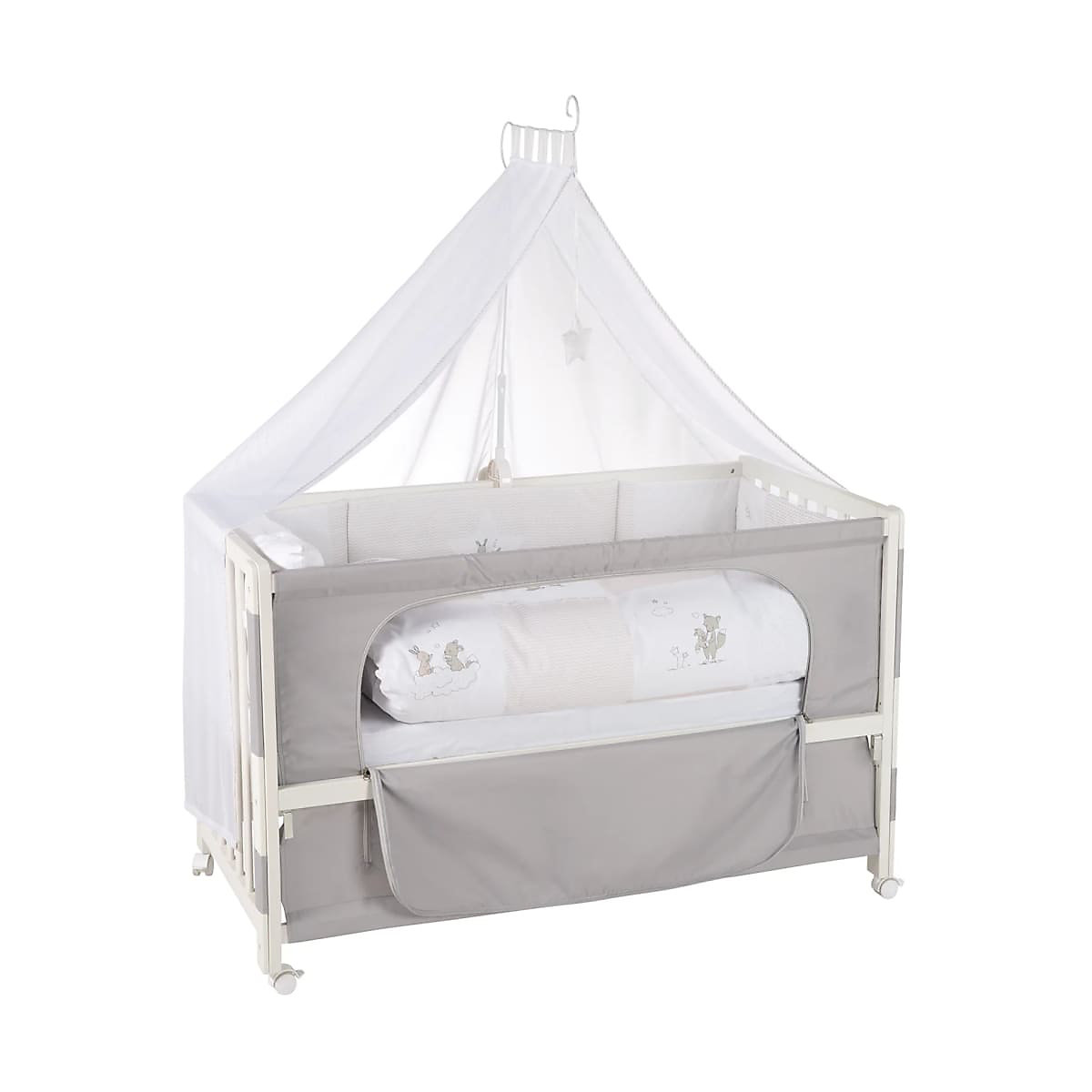 Room Bed, 60 x 120 cm Fox & Bunny weiß