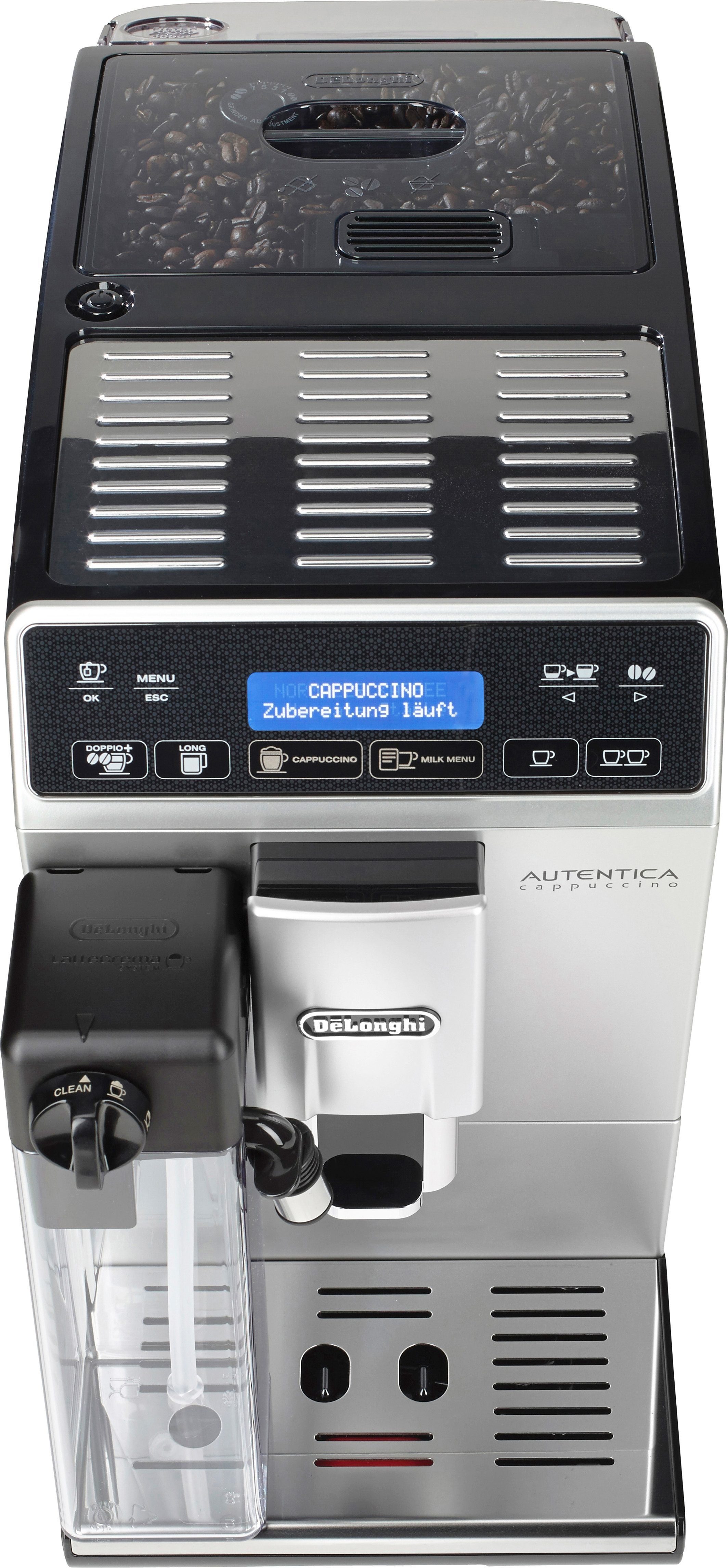 De'Longhi Kaffeevollautomat Autentica Cappuccino ETAM 29.660.SB, nur 19,5 cm breit, LatteCrema Milchsystem