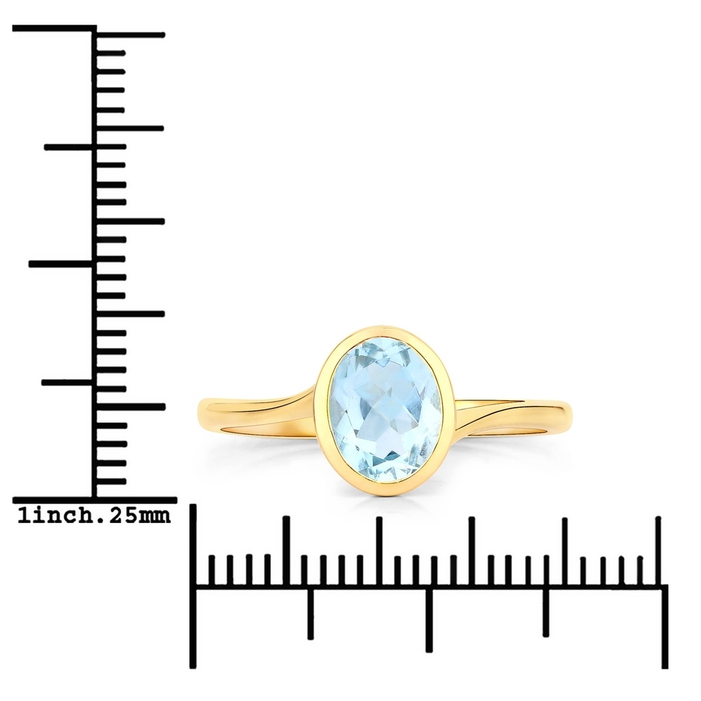 Rafaela Donata Bague Argent sterling Topaz bleu en Or jaune Bague