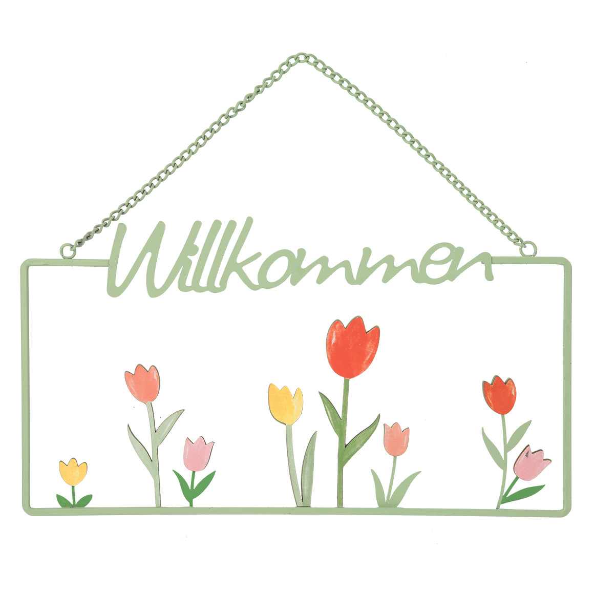 Deko-Hänger Metallschild Willkommen