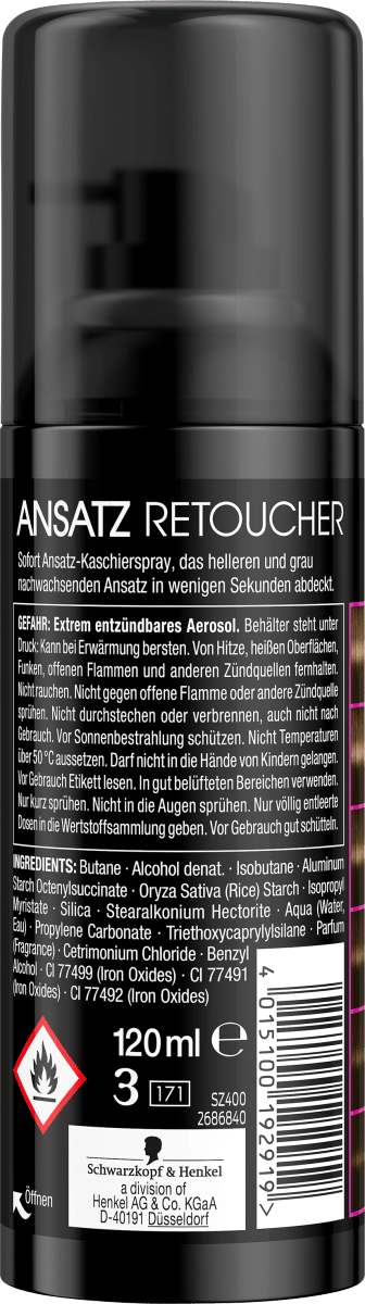 Ansatz Retoucher Kaschierspray Dunkelbraun, 120 ml