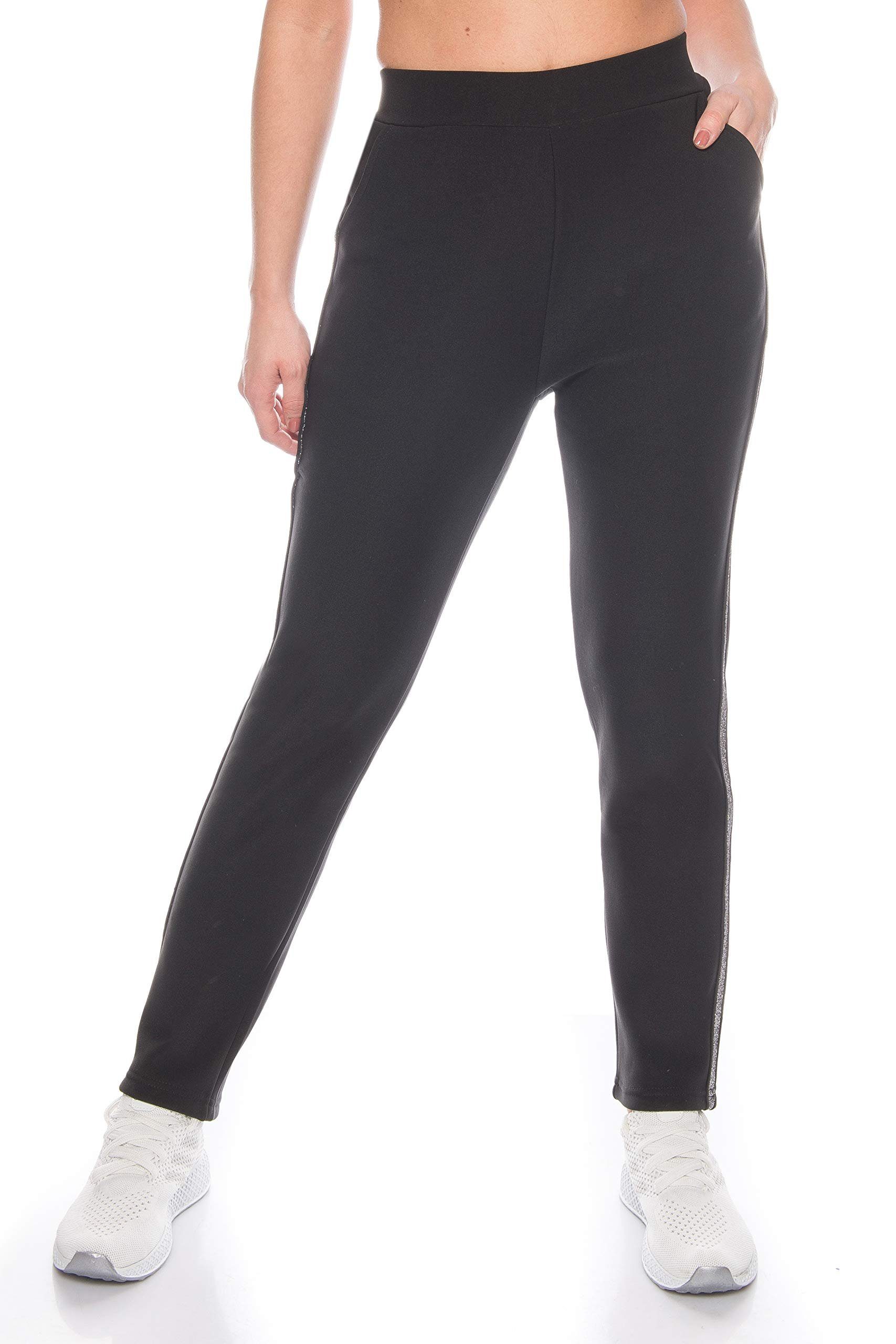 Kendindza Collection Thermoleggings Damen Winter gefüttert warm Innenfleece Winterhose elegant & stretch Gummibund, Schlupfhose, Thermohose, Thermo Funktion