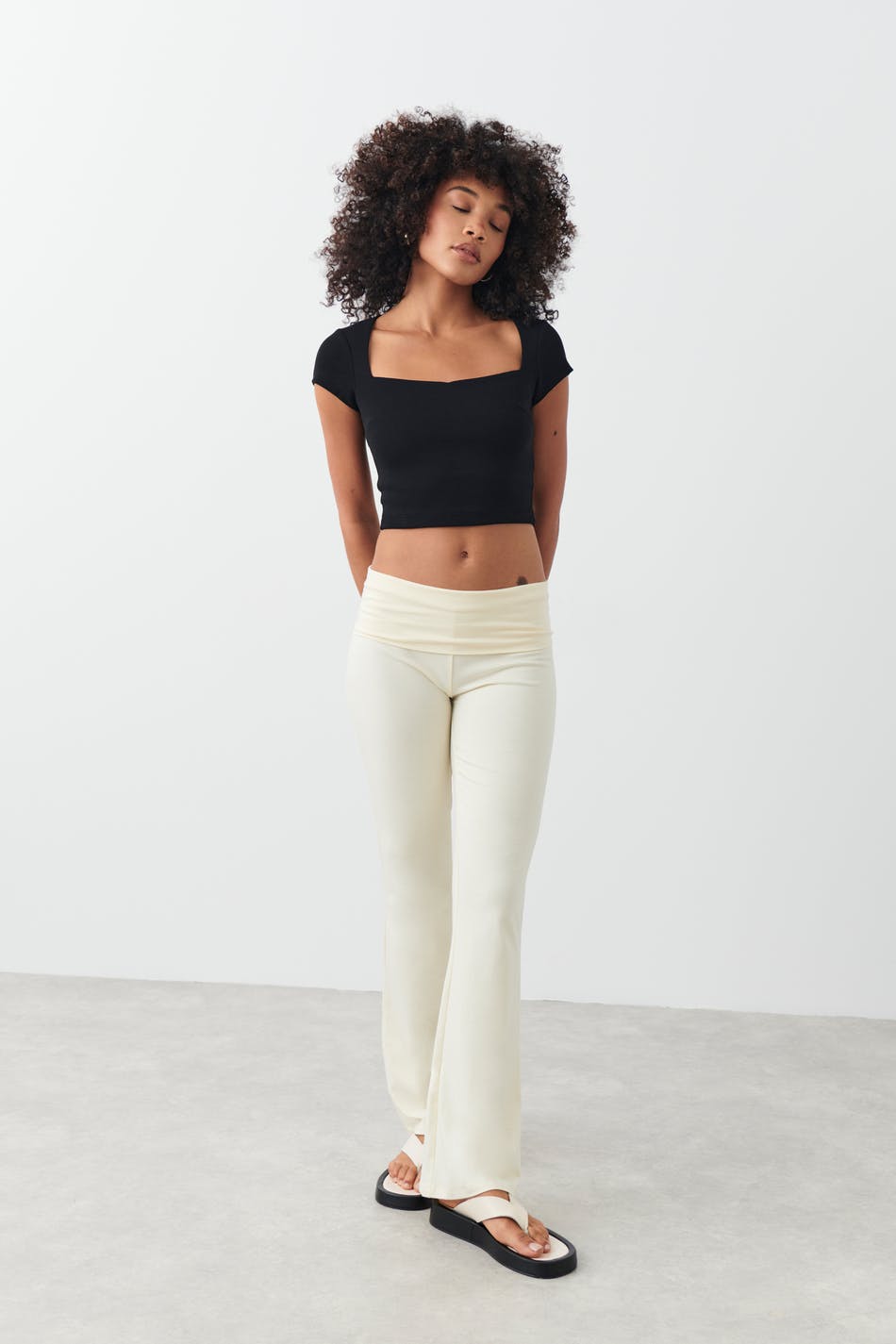 Soft touch folded trouser