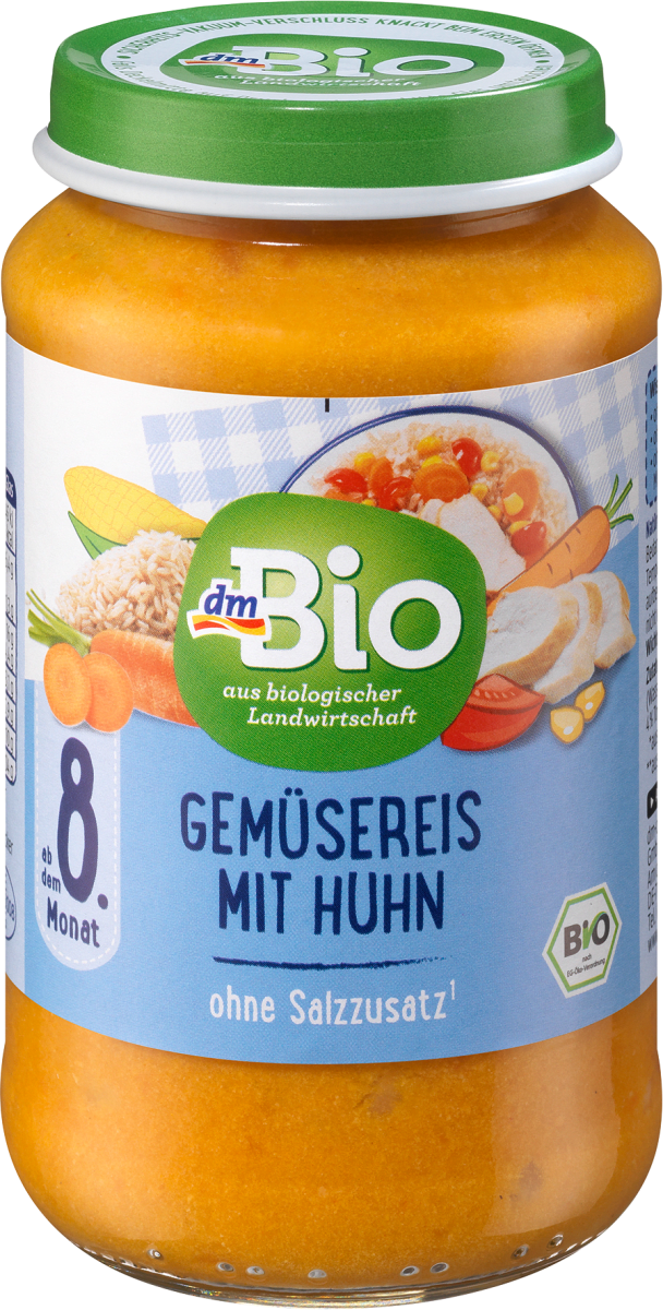 Menü Gemüsereis mit Huhn, ab dem 8.Monat, 220 g