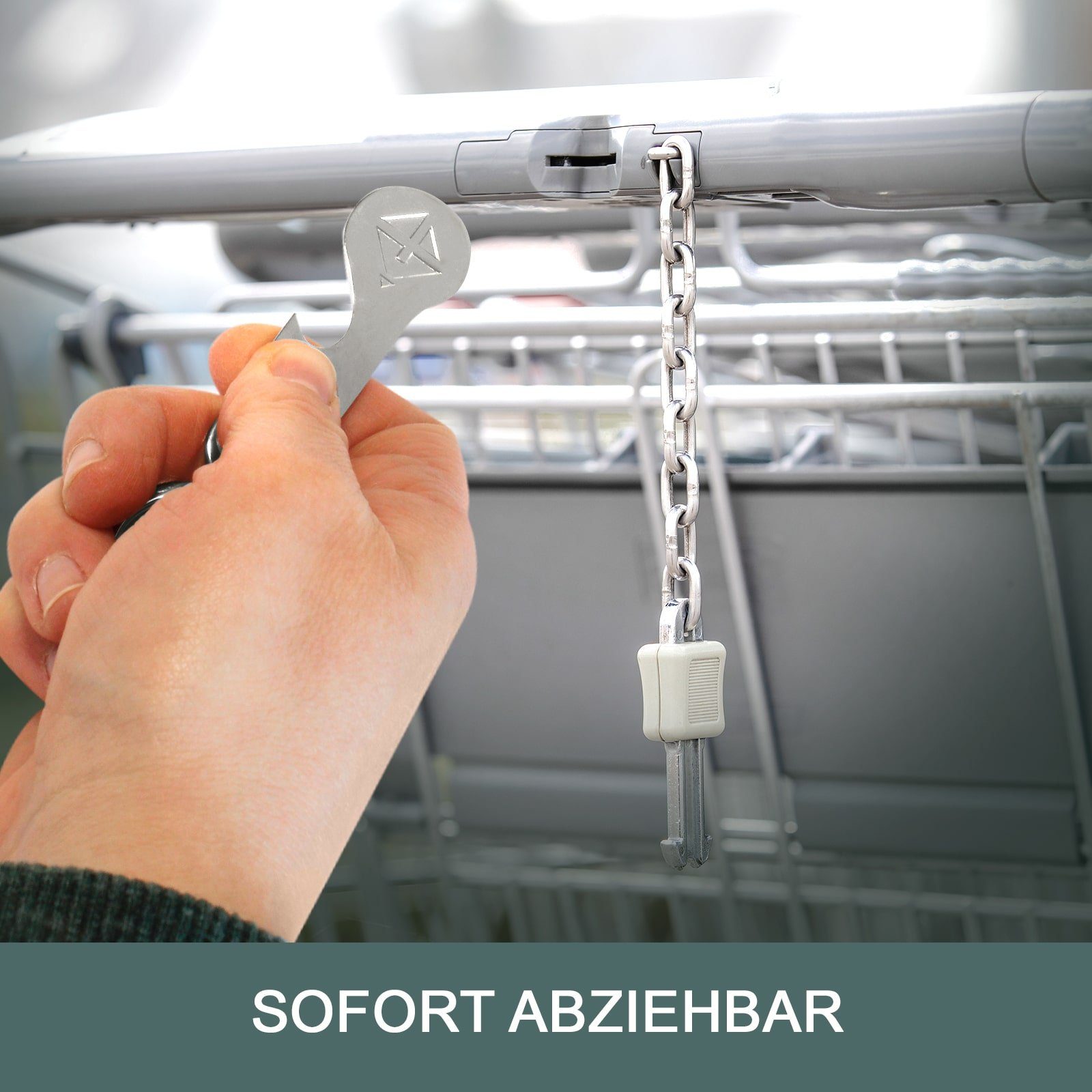 EAXUS Schlüsselanhänger 2in1 Einkaufswagenlöser mit Flaschenöffner aus Edelstahl (1-tlg), Rostfreier Einkaufswagenchip - Einkaufschip