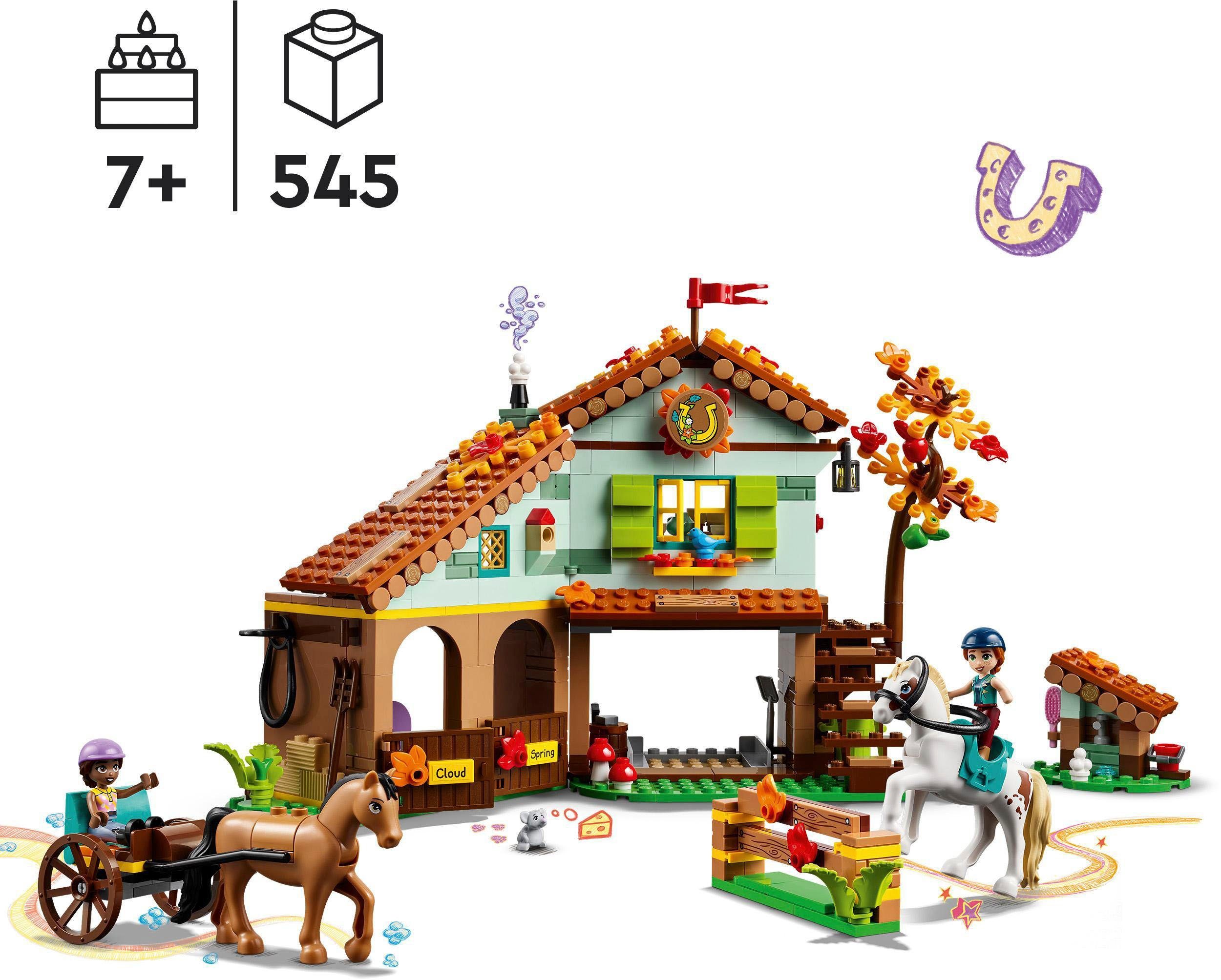 LEGO® Konstruktionsspielsteine Autumns Reitstall (41745), LEGO® Friends, (545 St), Made in Europe