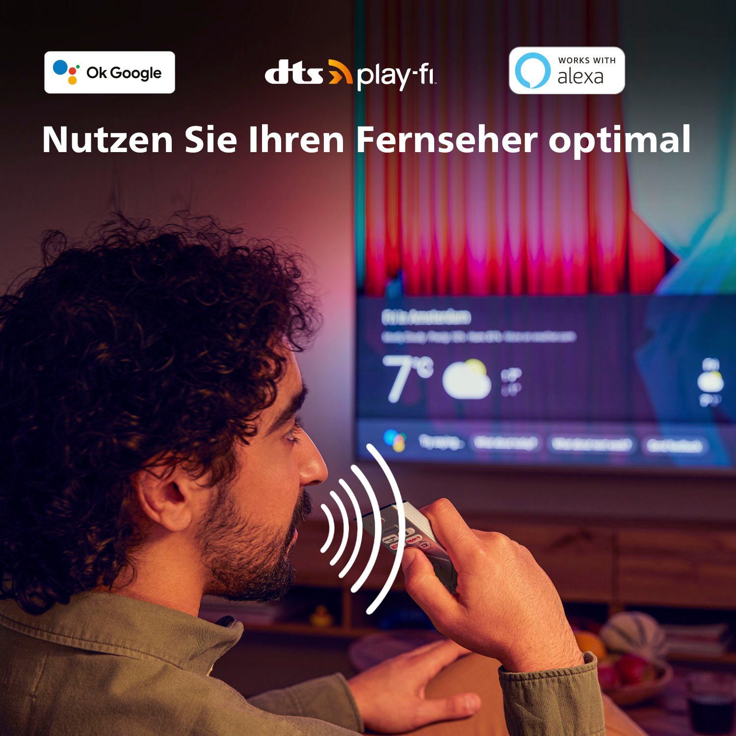 Philips 65PUS8548/12 LED-Fernseher (164 cm/65 Zoll, 4K Ultra HD, Android TV, Google TV, Smart-TV, 3-seitiges Ambilight)