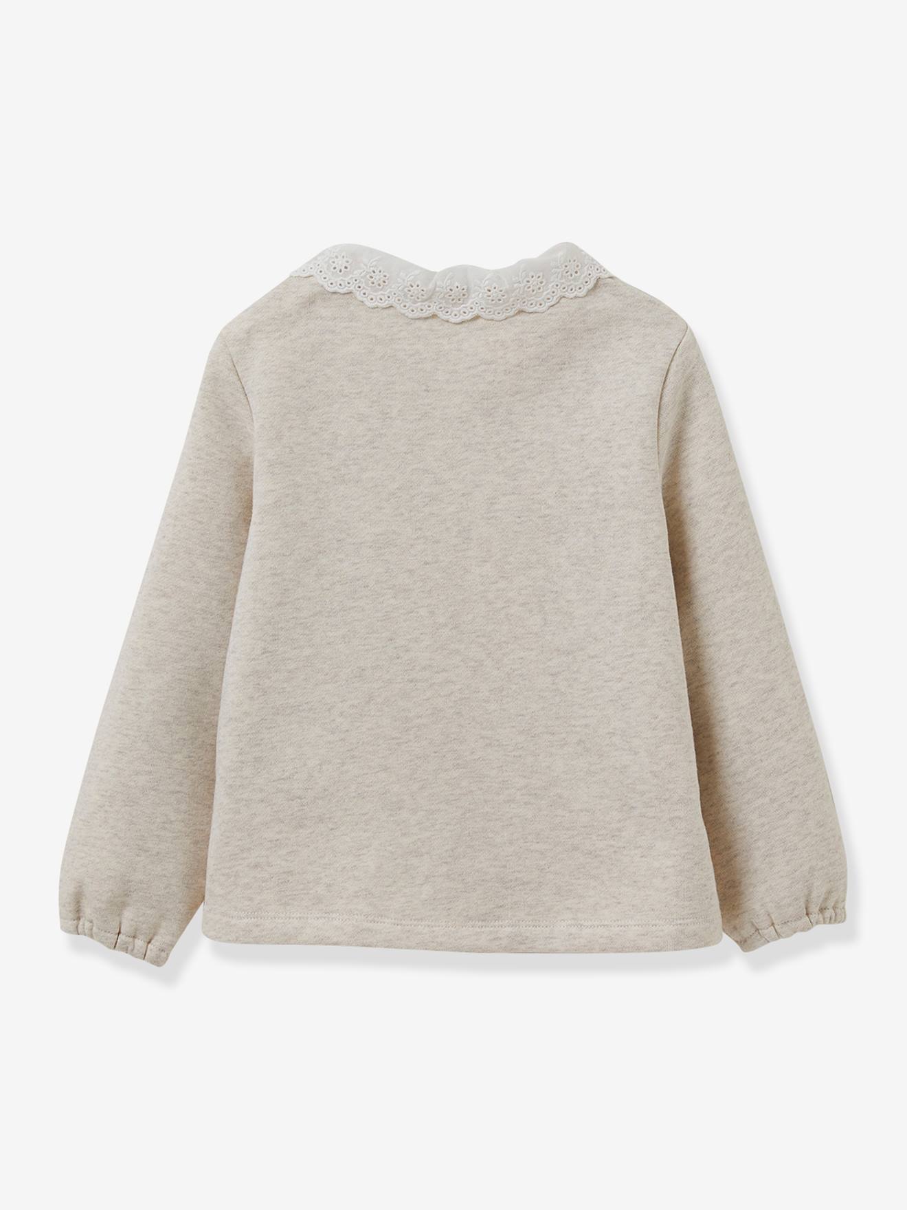 Cyrillus Mädchen Sweatjacke CYRILLUS, Bio-Baumwolle - wollweiß