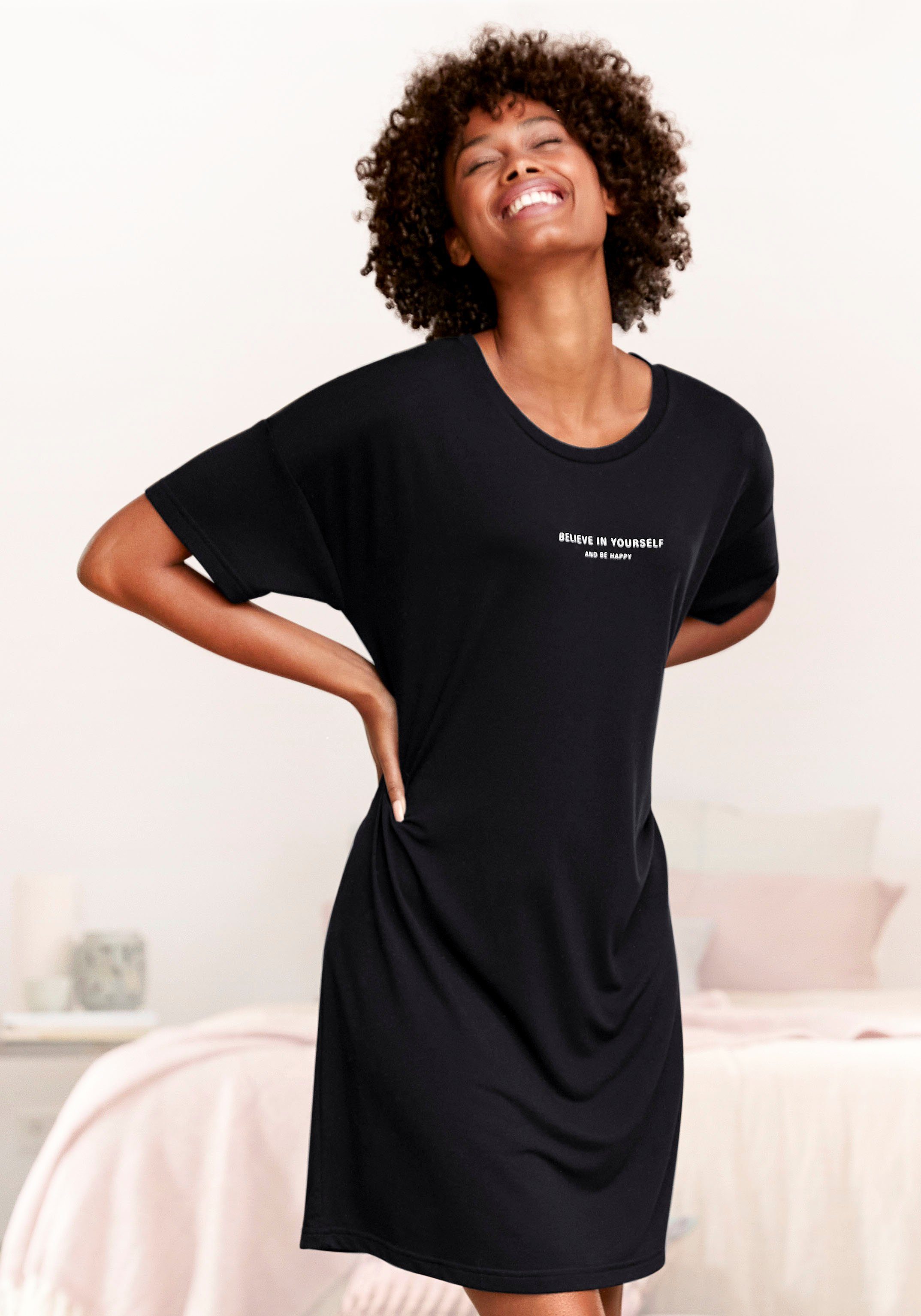 Buffalo Nachthemd mit Statement-Print