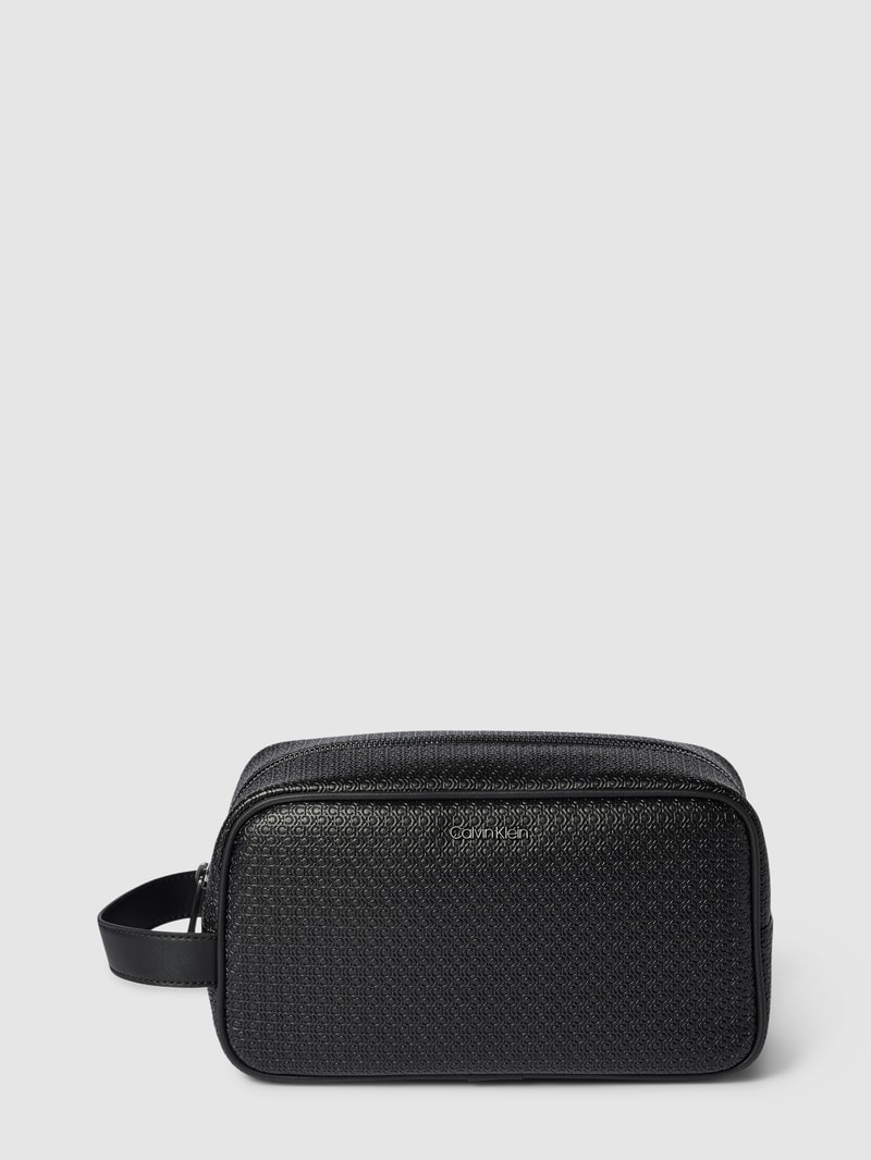 Kosmetiktasche mit Logo-Muster in schwarz