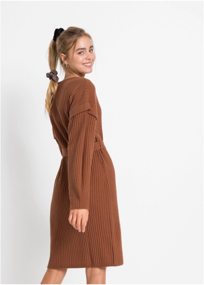 Strickkleid mit Bindeband