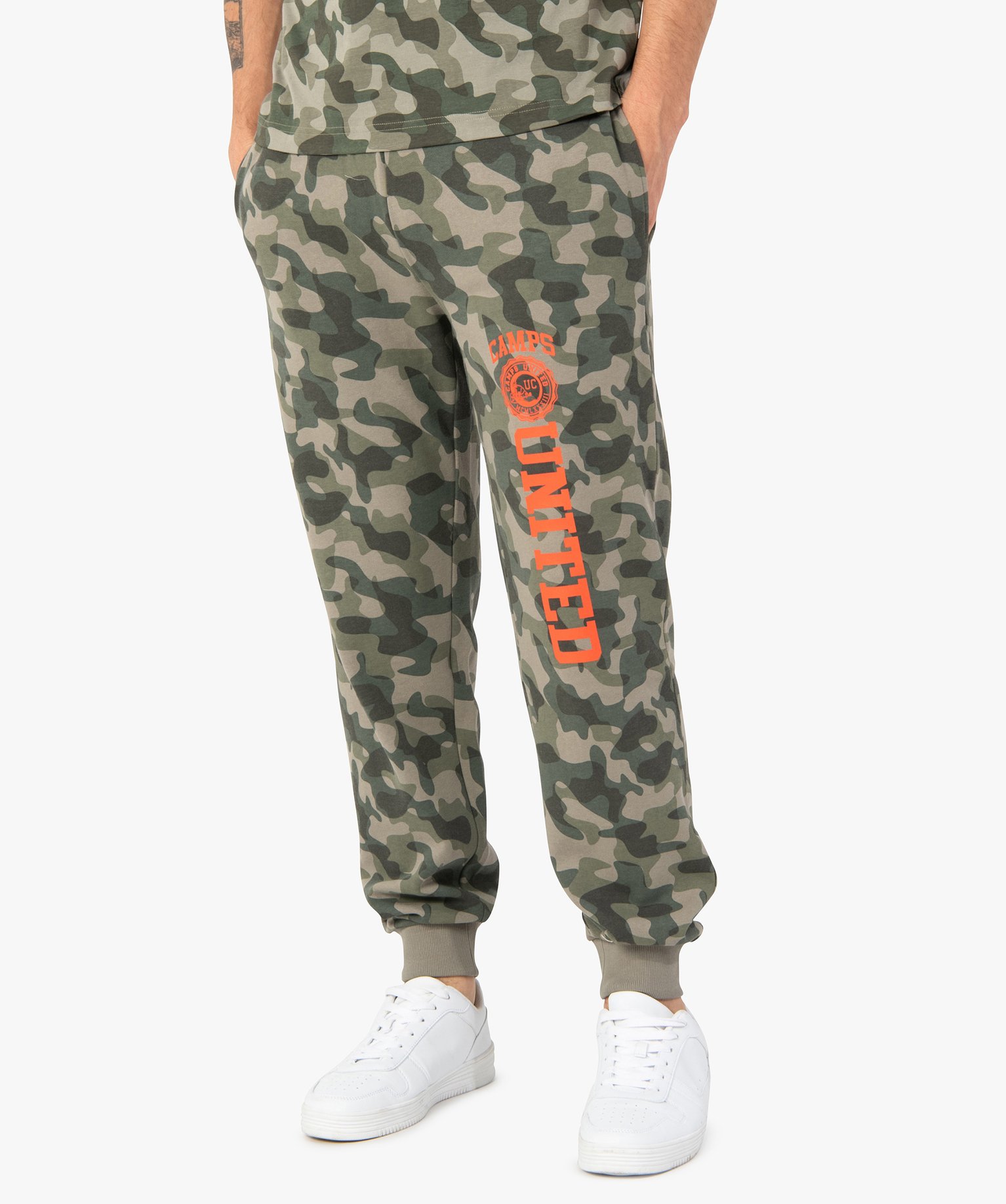 Pantalon de jogging homme avec inscription – Camps United kaki | GEMO