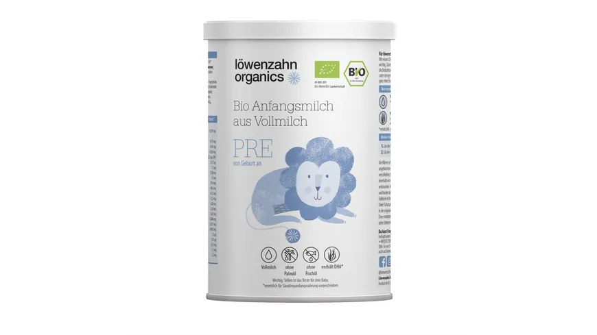 löwenzahn Bio Anfangsmilch PRE aus Vollmilch 400 g