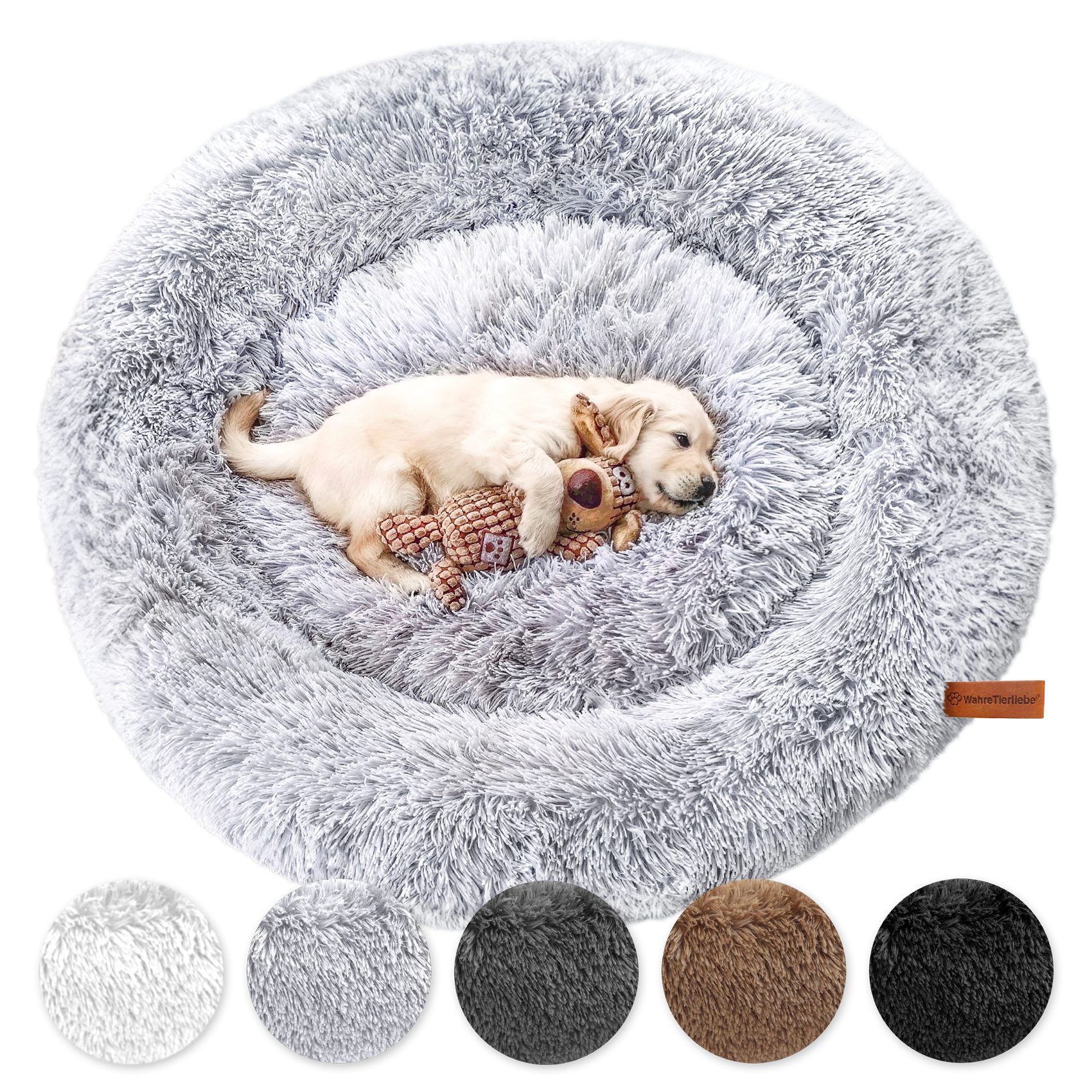 Wahre Tierliebe Tierbett Wolke 7 Plus - Das Original - mit waschbaren Bezug, 100% Polyester, Verschiedene Größen und Farben, extra flauschig, made in Germany