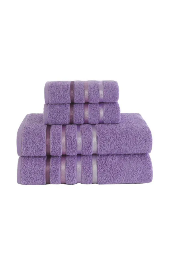 Karna Home  Bale 4-teiliges Badetuch-Set Lila