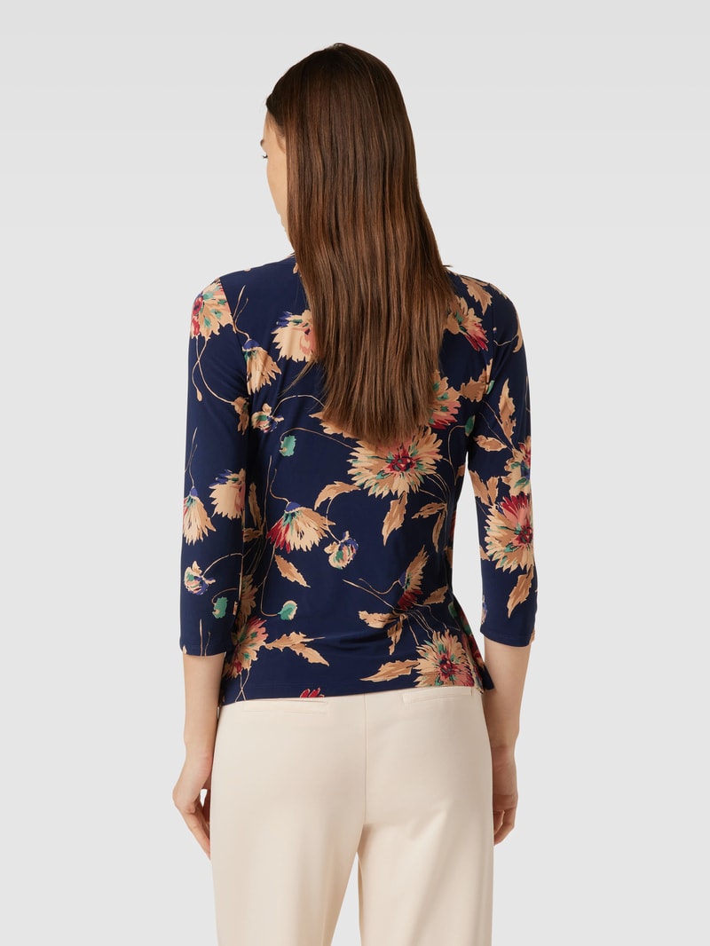 Longsleeve in Wickel-Optik Modell 'JAINAB' in marineblau