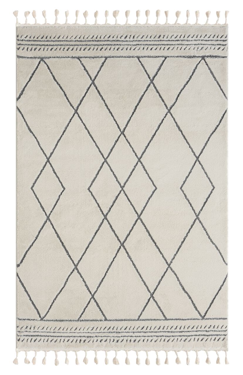 MyFlair Teppich Moroccan Love, 160 cm x 230 cm, Farbe weiß, rechteckig, Florhöhe 19mm