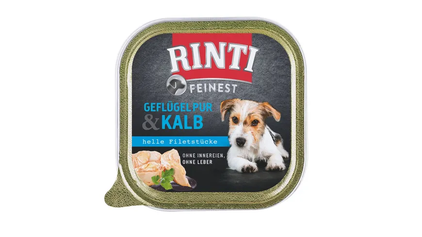 RINTI Hundenassfutter Feinest Geflügel pur & Kalb 150 g