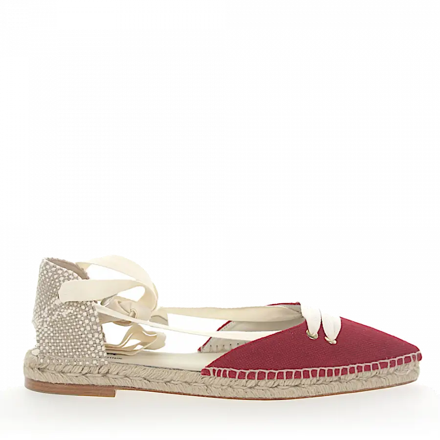 CASTAÑER BY MANOLO BLAHNIK - Espadrilles MANOLO FLAT Textil beige rot - rot