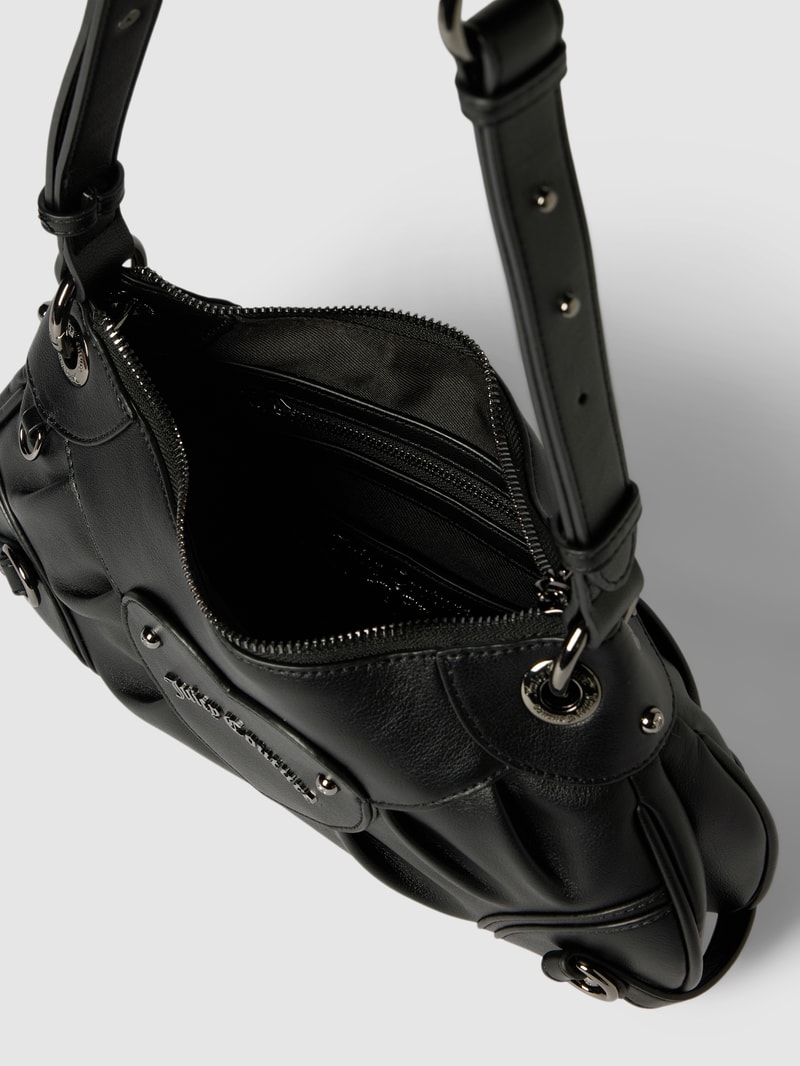 Bowling Bag mit Label-Detail Modell 'LOVE' in schwarz