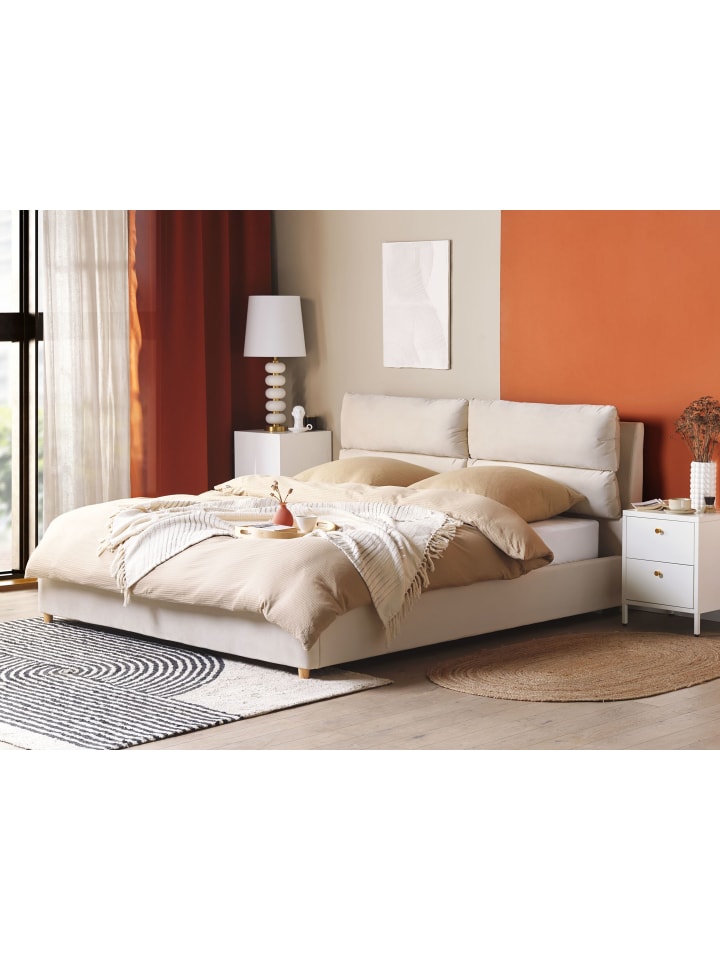 Beliani Doppelbett BATILLY in Beige - (W) 194 x (H) 105 x (L) 224 cm günstig kaufen onesize