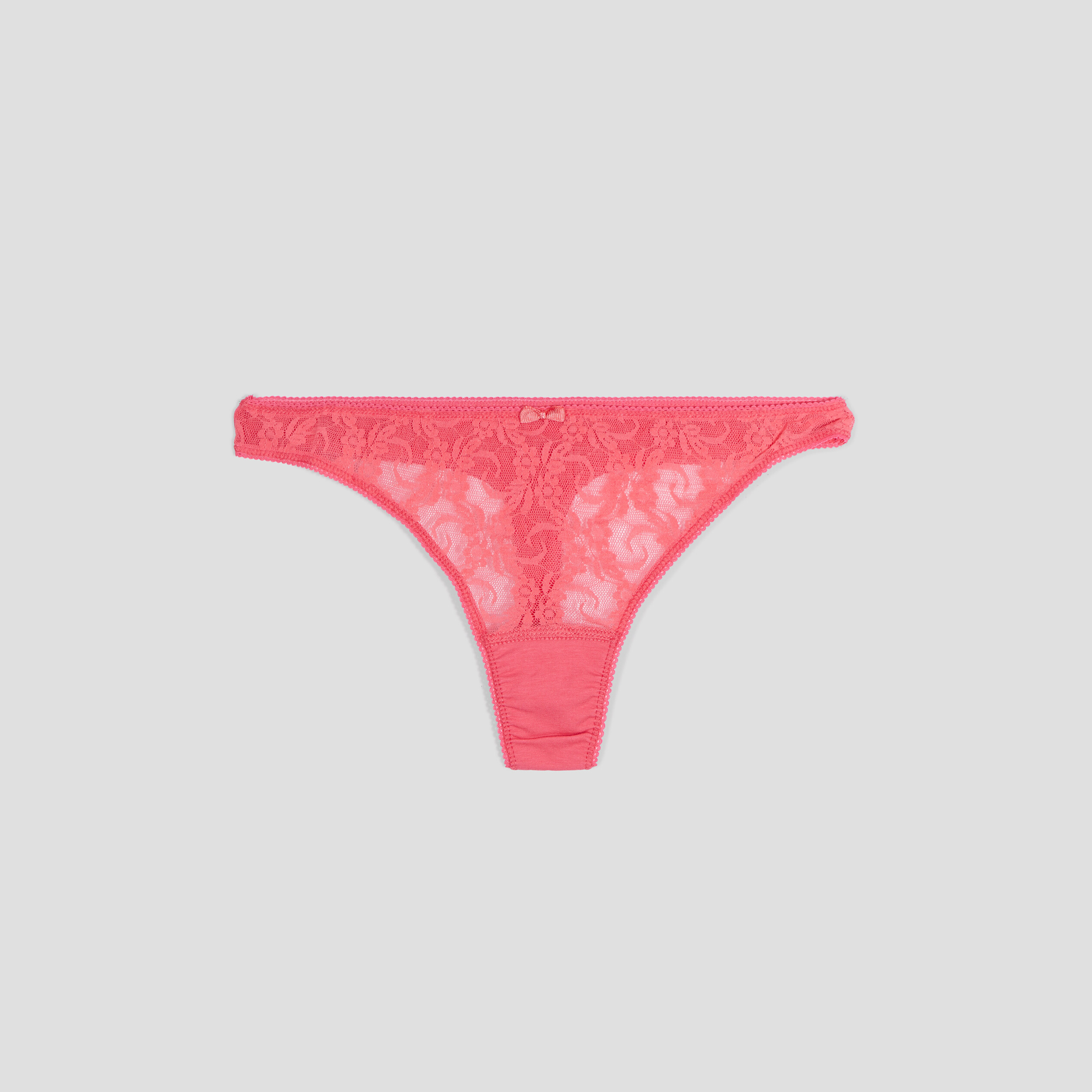 String avec dentelle rose corail femme | La Halle
