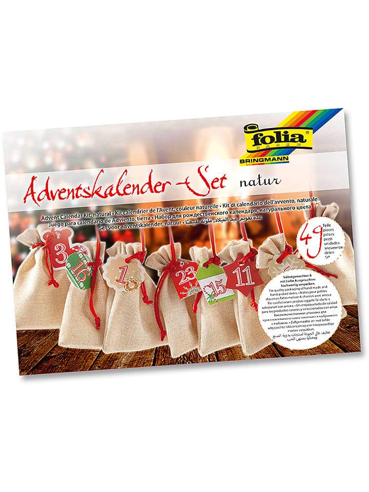 folia PAPER Adventskalender in Natur/ Rot günstig kaufen onesize