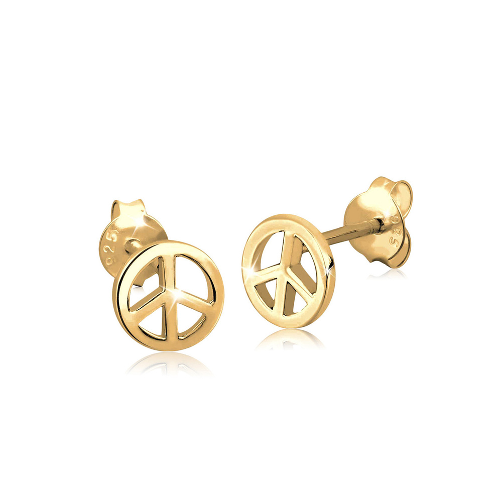 Elli Elli Boucles d'Oreilles Femme Boucles d'Oreilles Symbole de la Paix Tendance en 9 Boucles d'oreilles