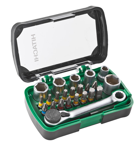 HiKOKI Tilbehør 750362 Bit-/Gevindnøglesæt 24-delt 1/4