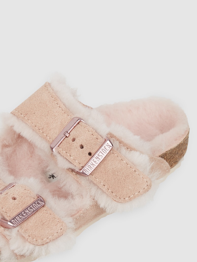 Sandalen aus Veloursleder Modell 'Arizona' in rosé