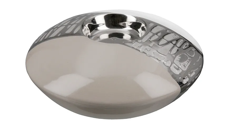 GILDE Teelichthalter Pico H=6,5cm beige, weiß, silber