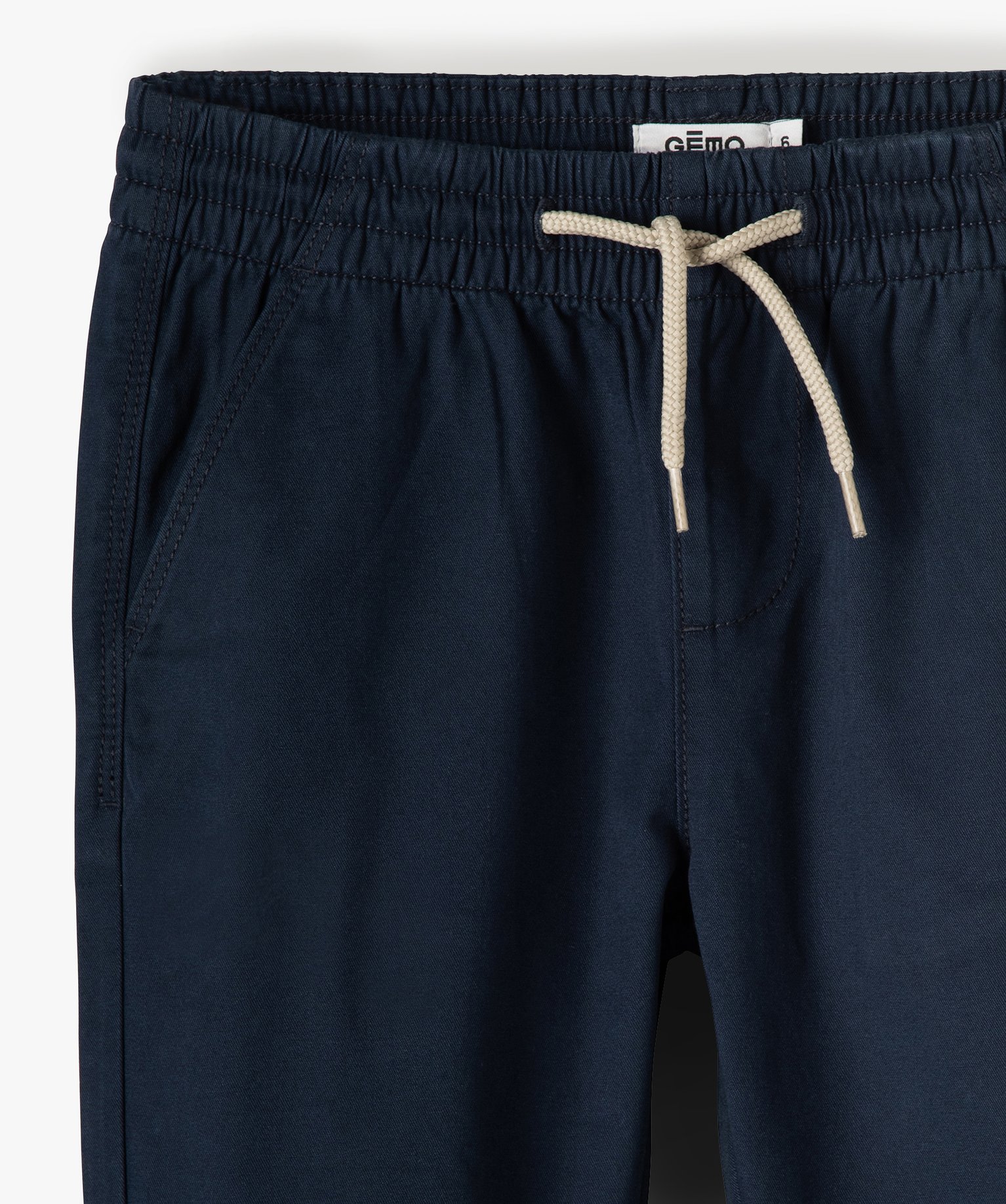 Pantalon Garçon avec taille et chevilles élastiquées marine | GEMO