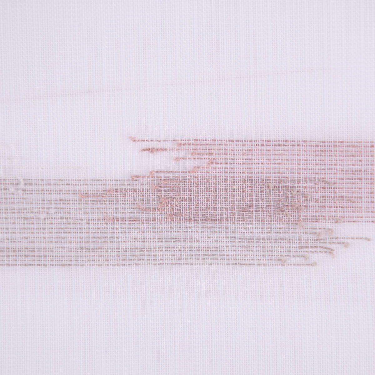 Meterware Scherli Webgardine Stores Scherlistreifen weiß altrosa taupe 3m, SCHÖNER LEBEN., leicht perforiert, Kunstfaser, mit Bleiband, überbreit