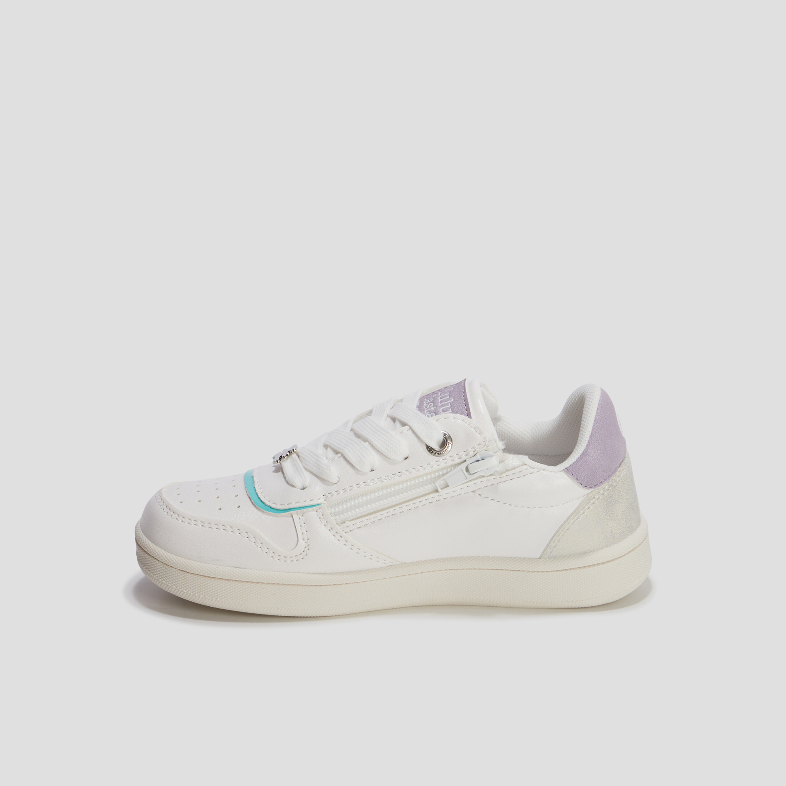 Tennis zippées Lulu Castagnette blanc fille | La Halle