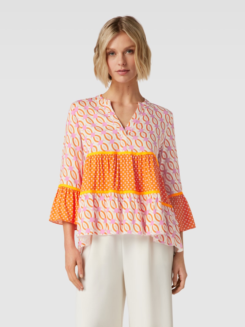 Blusenshirt mit Allover-Muster in pink