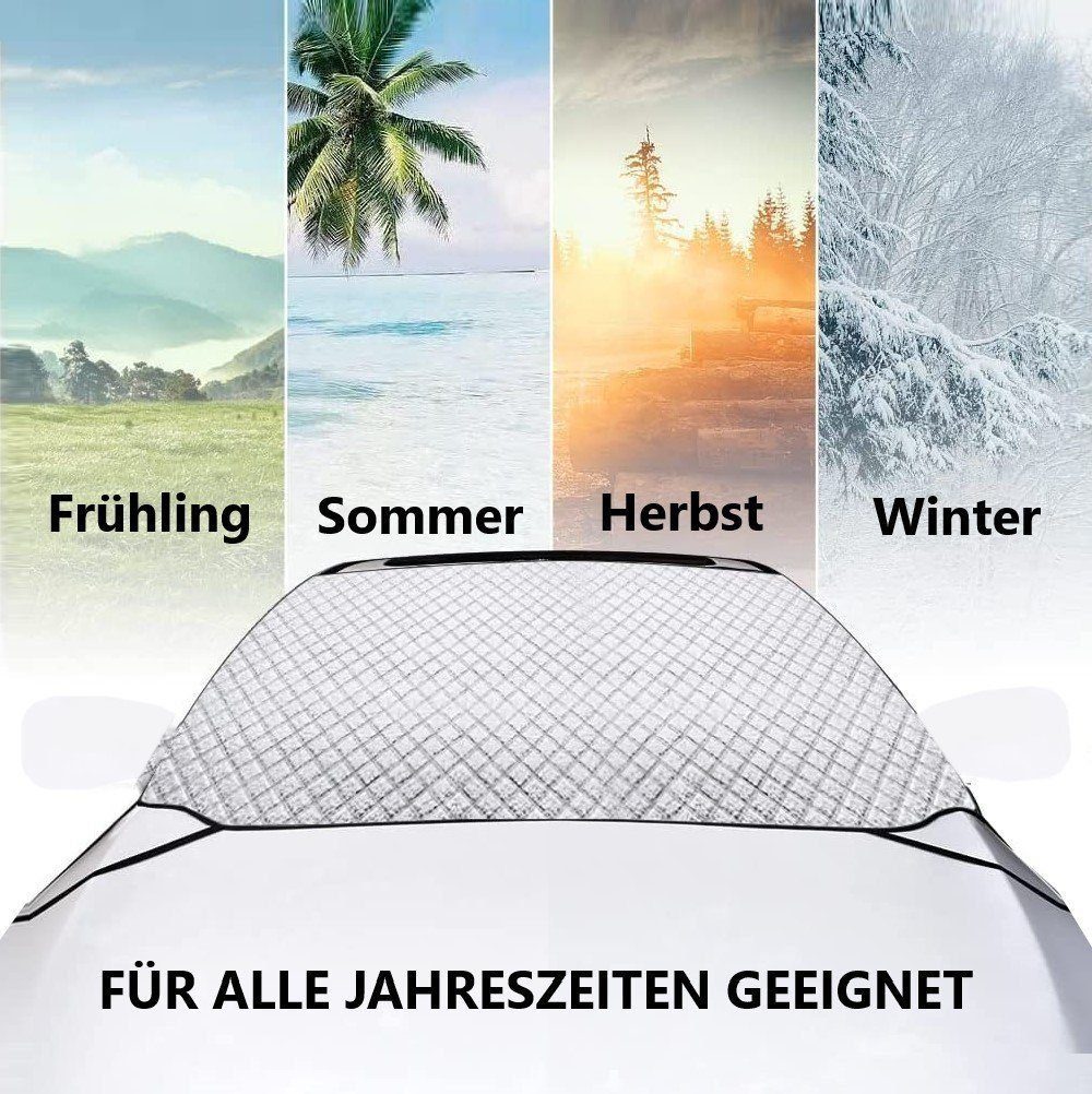 KESSMANN Autosonnenschutz Sonnenschutz Abdeckung faltbar Frontscheibe 4 Schichten 150x100cm Auto, (Set, 4-St., Inkl. Aufbewahrungstasche Frontblende Fenster Schutz Hitzeschutz), gegen Sonne Hitze UV Strahlung Staub Eis Frost Schnee strapazierfähig