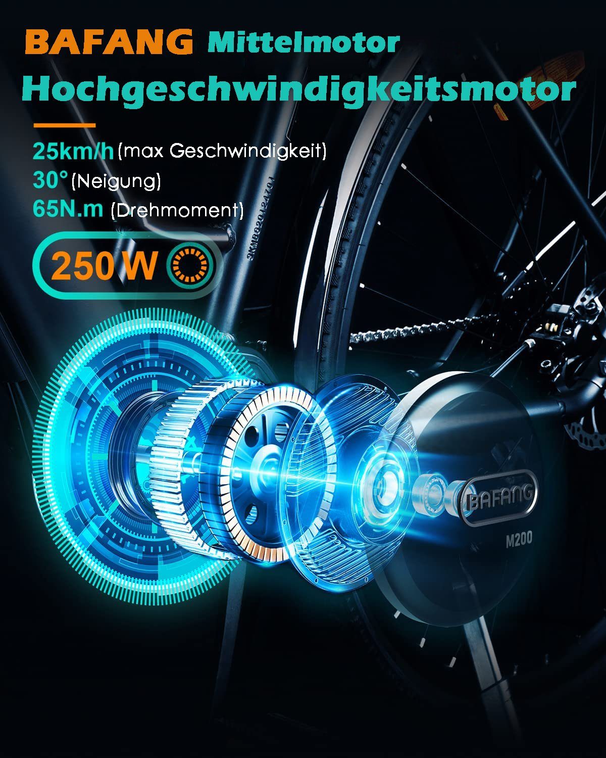 Fangqi E-Bike 28Zoll E-Citybike,SHIMANO 8 Gang,250W Bafang Mittelmotor,13AH AKKU, 8 Gang shimano, Kettenschaltung, Mittelmotor, (Hydraulische Scheibenbremsen vorne und hinten, Federdämpfung vorne, Sitzhöhe einstellbar), Retro-Gepäckträger