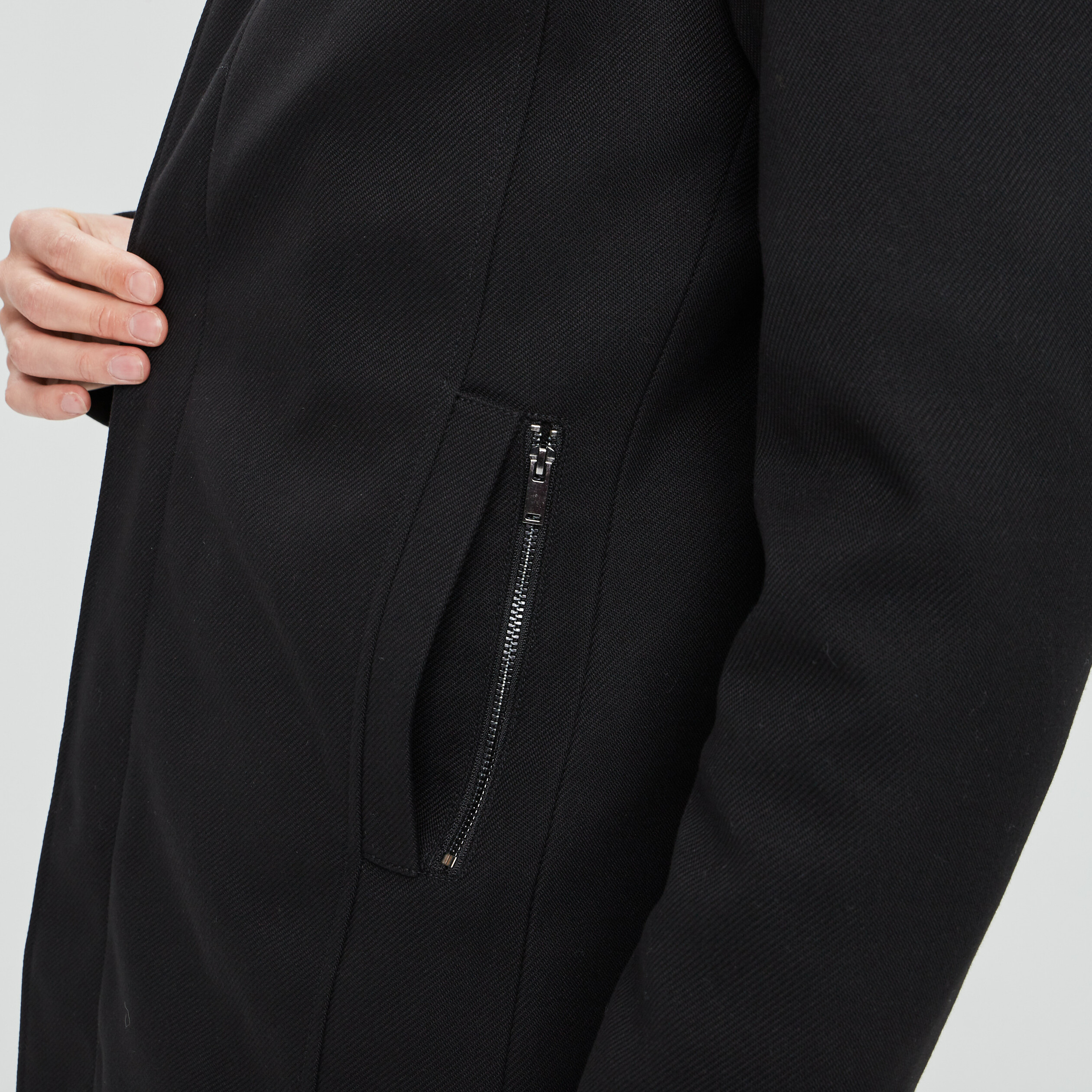 Manteau droit long noir homme | La Halle