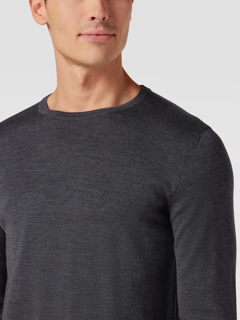 Pullover aus Merinowolle Modell 'Denny' in anthrazit