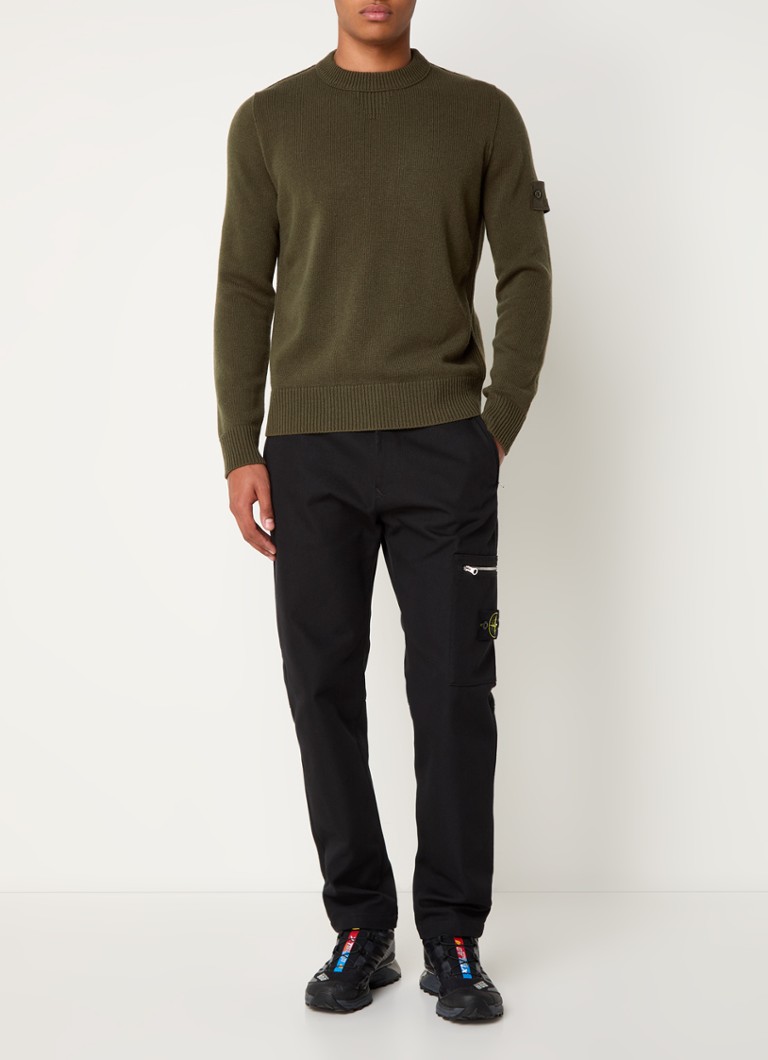 Πουλόβερ Stone Island 527FA με λεπτή πλέξη και λογότυπο